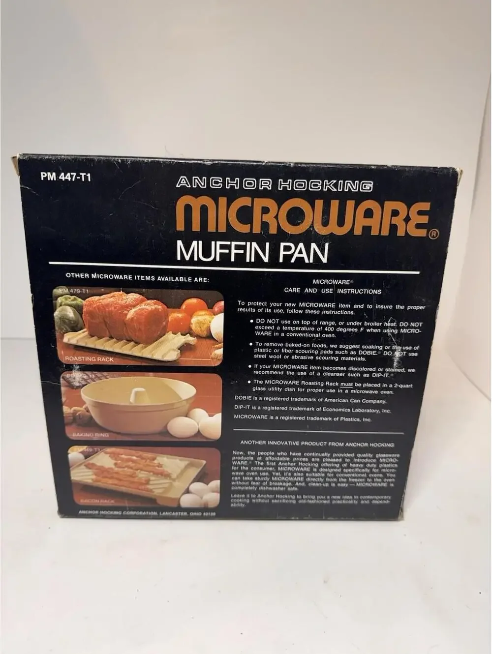 Anchor Hocking Microwave Muffin Pan PM 447-T1 Vintage 1970’s 1980’s New NIP